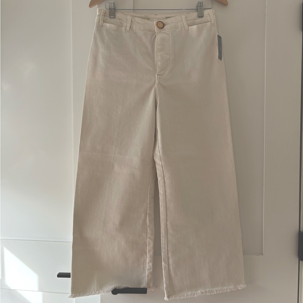 NWT Pilcro Wide Leg Cream Pants size 28P